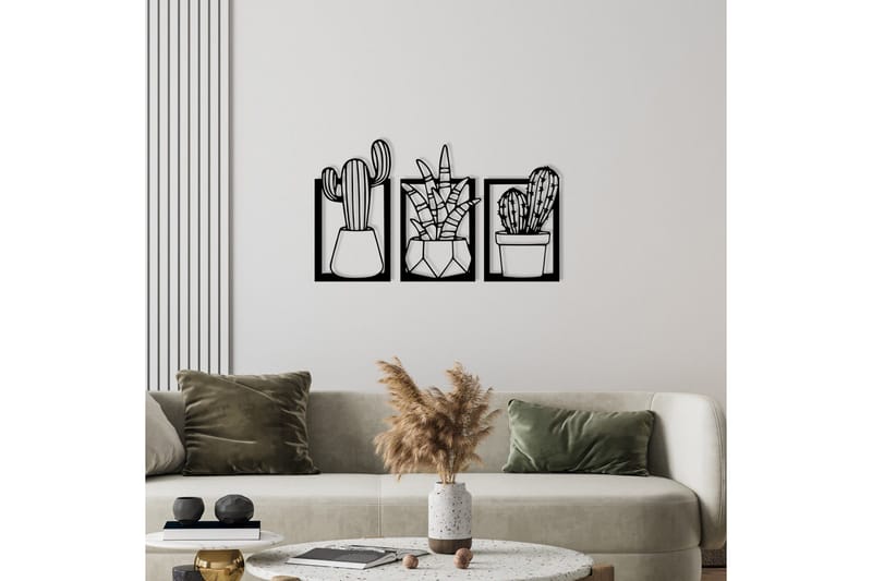 Cacti Väggdekor - Svart - Inredning - Väggdekor - Skylt - Plåtskyltar