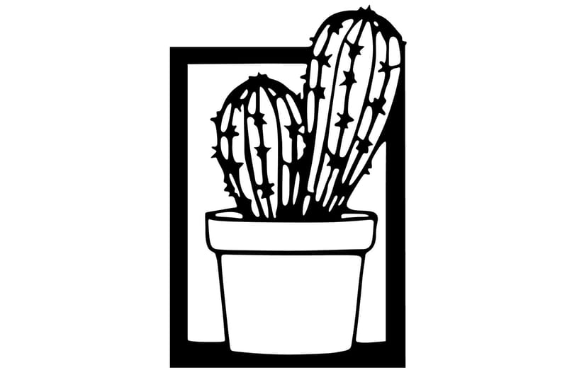 Cactus Väggdekor - Svart - Inredning - Väggdekor - Skylt - Plåtskyltar