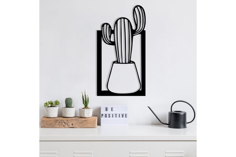 Cactus Väggdekor - Svart - Inredning - Väggdekor - Skylt - Plåtskyltar