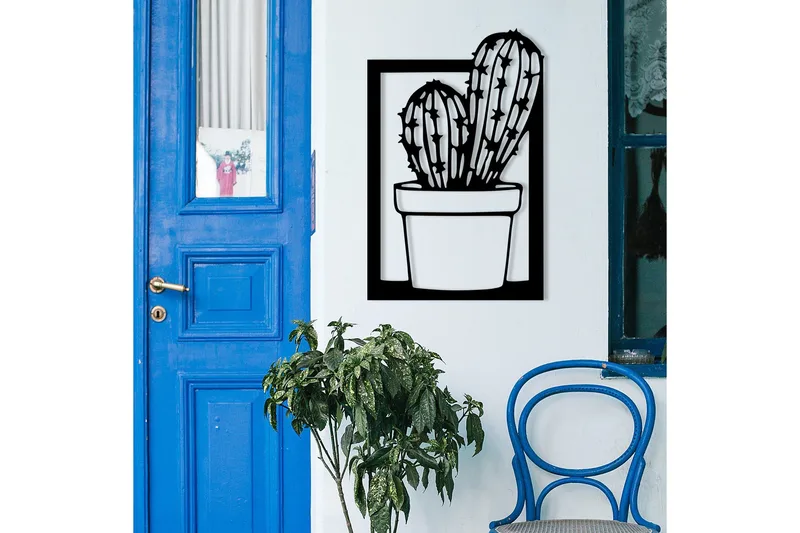 Cactus Väggdekor - Svart - Inredning - Väggdekor - Skylt - Plåtskyltar