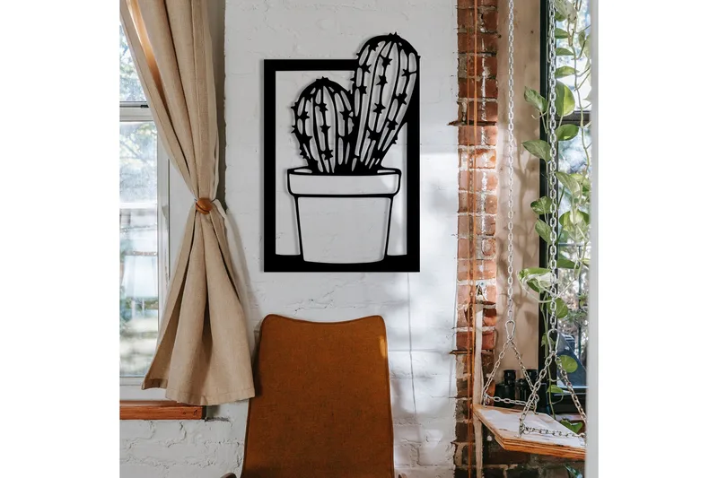 Cactus Väggdekor - Svart - Inredning - Väggdekor - Skylt - Plåtskyltar
