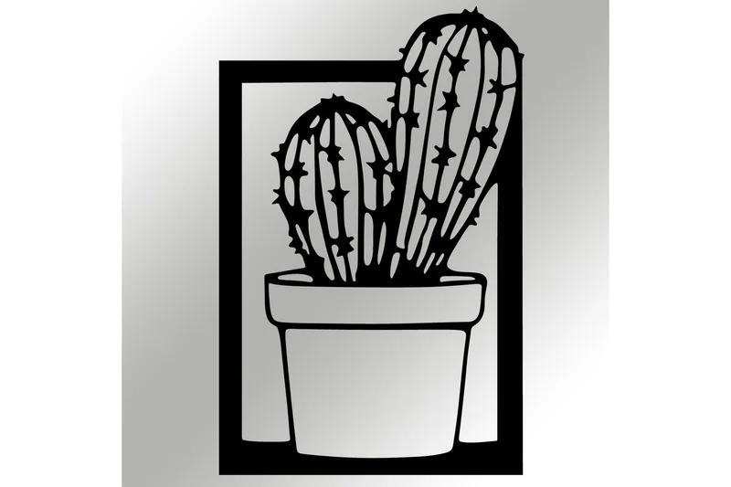 Cactus Väggdekor - Svart - Inredning - Väggdekor - Skylt - Plåtskyltar
