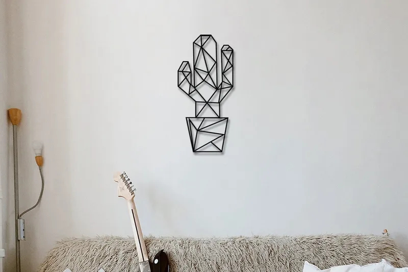 Cactus Väggdekor, Svart