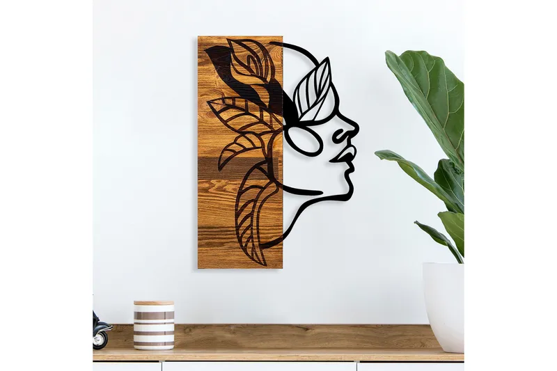 Calm Väggdekor - Svart/Ljus Valnöt - Inredning - Väggdekor - Skylt - Plåtskyltar