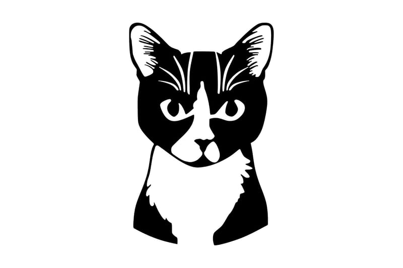 Cat 10 Väggdekor, Svart