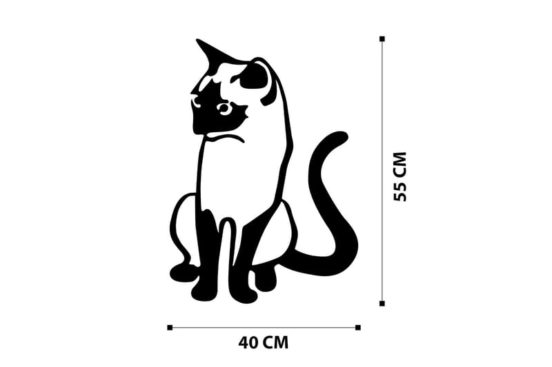 Cat 2 Metal Decor Väggdekor - Svart - Inredning - Väggdekor - Skylt - Plåtskyltar