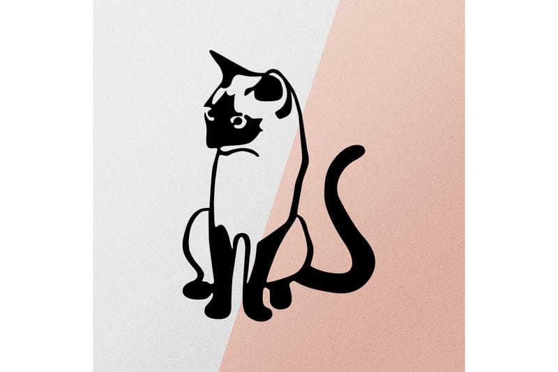 Cat 2 Metal Decor Väggdekor - Svart - Inredning - Väggdekor - Skylt - Plåtskyltar