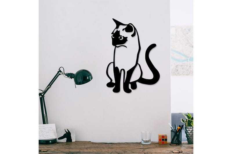 Cat 2 Metal Decor Väggdekor - Svart - Inredning - Väggdekor - Skylt - Plåtskyltar