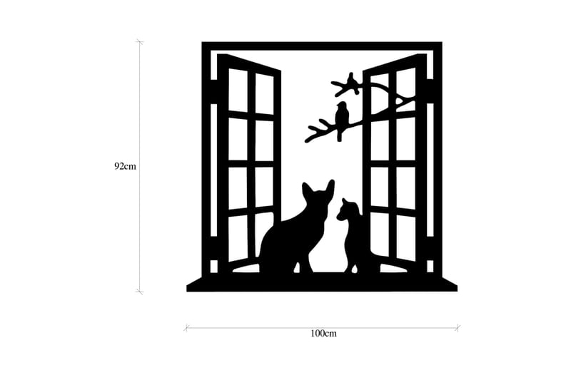 Cat In The Window Väggdekor - Svart - Inredning - Väggdekor - Skylt - Plåtskyltar