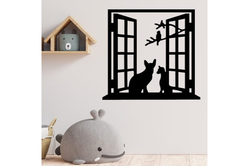 Cat In The Window Väggdekor - Svart - Inredning - Väggdekor - Skylt - Plåtskyltar