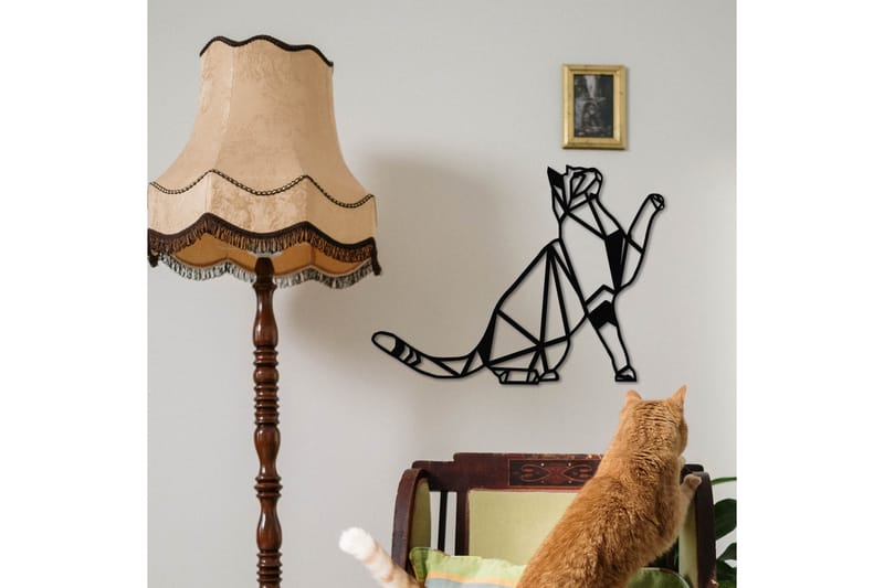 Cat Metal Decor Väggdekor - Svart - Inredning - Väggdekor - Skylt - Plåtskyltar
