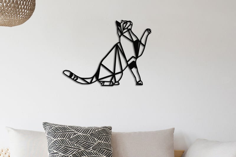 Cat Metal Decor Väggdekor - Svart - Inredning - Väggdekor - Skylt - Plåtskyltar