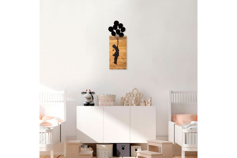 Child And Balloons Väggdekor - Svart - Inredning - Väggdekor - Skylt - Plåtskyltar