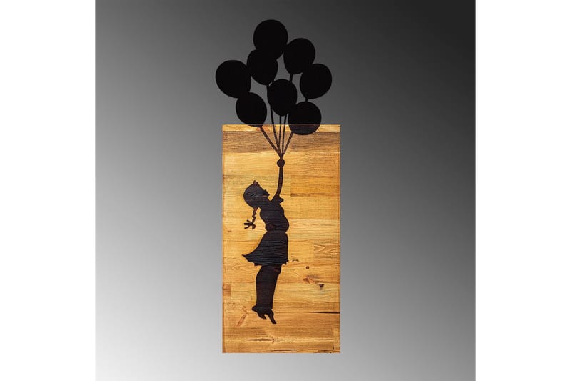 Child And Balloons Väggdekor - Svart - Inredning - Väggdekor - Skylt - Plåtskyltar