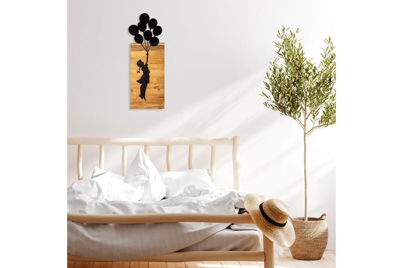 Child And Balloons Väggdekor - Svart - Inredning - Väggdekor - Skylt - Plåtskyltar