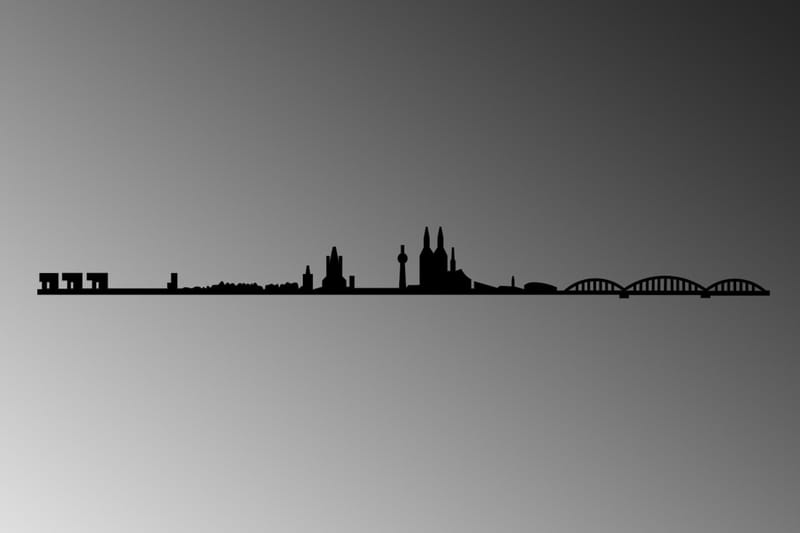 Cologne Skyline Väggdekor - Svart - Inredning - Väggdekor - Skylt - Plåtskyltar