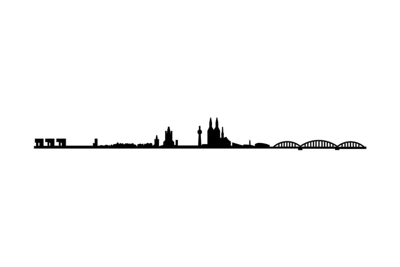 Cologne Skyline Väggdekor - Svart - Inredning - Väggdekor - Skylt - Plåtskyltar