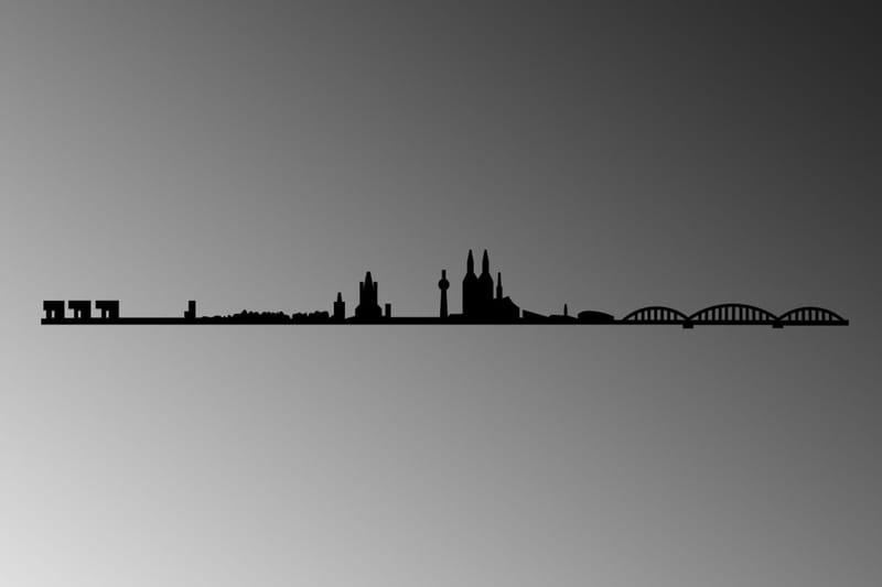 Cologne Skyline Väggdekor - Svart - Inredning - Väggdekor - Skylt - Plåtskyltar