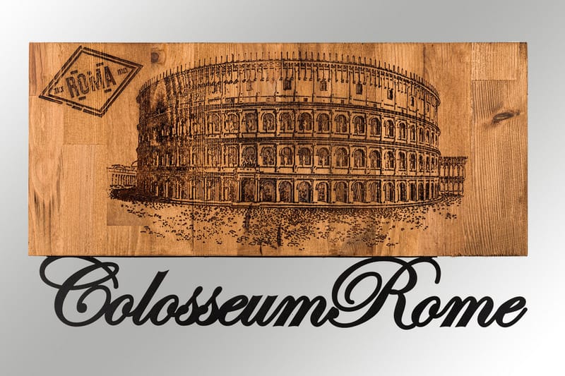 Colosseum Väggdekor - Svart/Valnöt - Inredning - Väggdekor - Skylt - Plåtskyltar