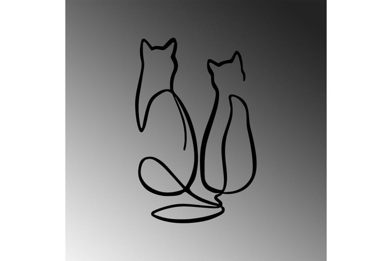 Couple Cat Love Väggdekor - Svart - Inredning - Väggdekor - Skylt - Plåtskyltar