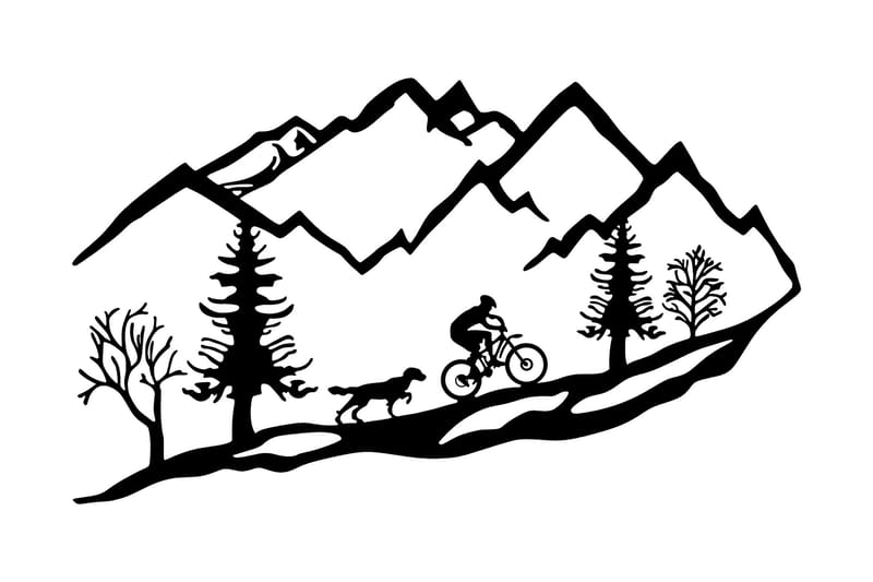 Cycling Tour Väggdekor - Svart - Inredning - Väggdekor - Skylt - Plåtskyltar