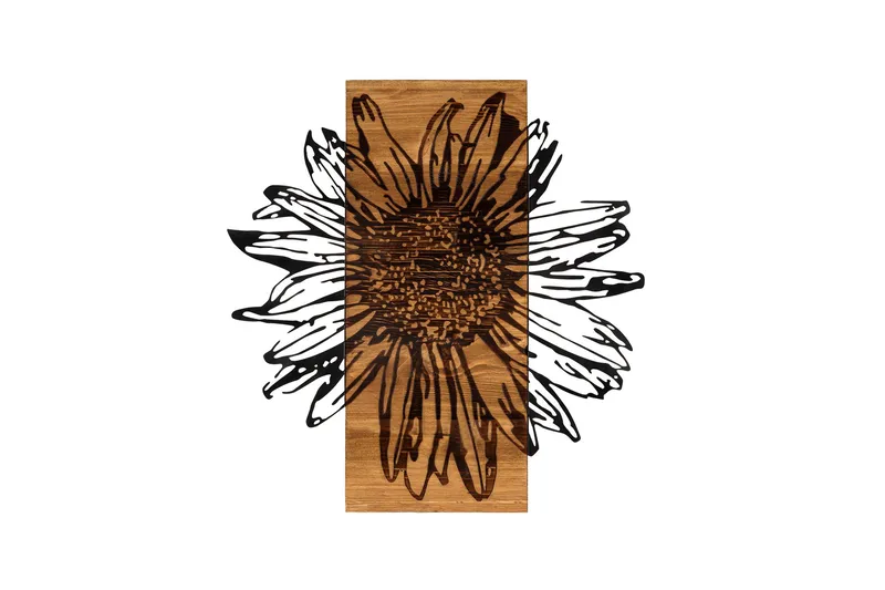 Daisy Väggdekor, Svart/Valnöt