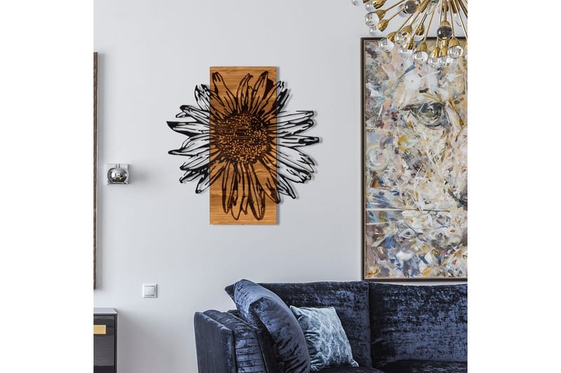 Daisy Väggdekor - Svart/Valnöt - Inredning - Väggdekor - Skylt - Plåtskyltar