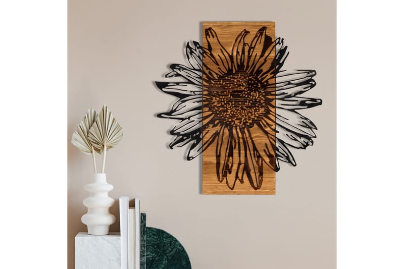 Daisy Väggdekor - Svart/Valnöt - Inredning - Väggdekor - Skylt - Plåtskyltar