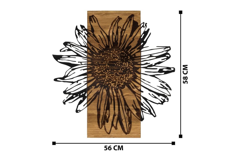 Daisy Väggdekor - Svart/Valnöt - Inredning - Väggdekor - Skylt - Plåtskyltar
