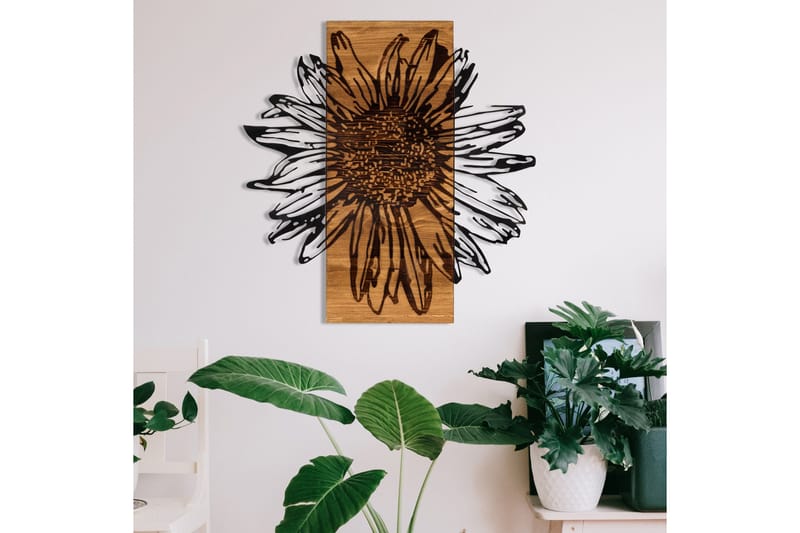 Daisy Väggdekor - Svart/Valnöt - Inredning - Väggdekor - Skylt - Plåtskyltar