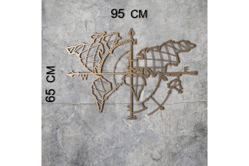 Decorative Metal Wall Accessory 65x95 - Guld - Plåtskyltar