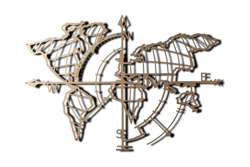 Decorative Metal Wall Accessory 65x95 - Guld - Inredning - Väggdekor - Skylt - Plåtskyltar