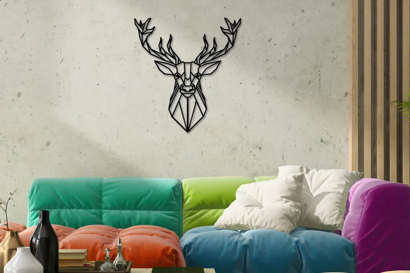 Deer 2 Väggdekor, Svart