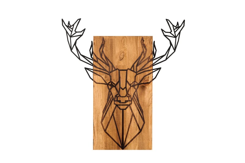 Deer Väggdekor - Svart/Valnöt - Inredning - Väggdekor - Skylt - Plåtskyltar