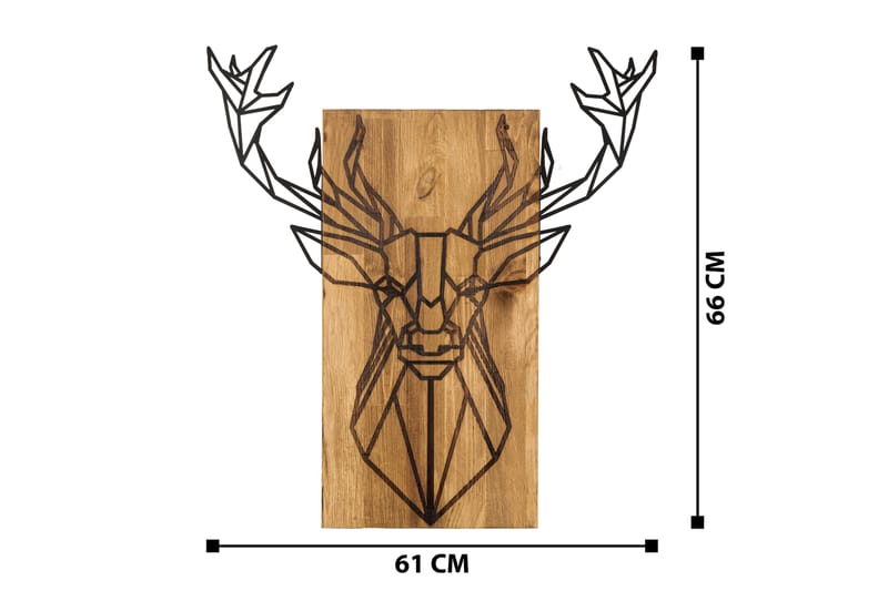 Deer Väggdekor - Svart/Valnöt - Inredning - Väggdekor - Skylt - Plåtskyltar