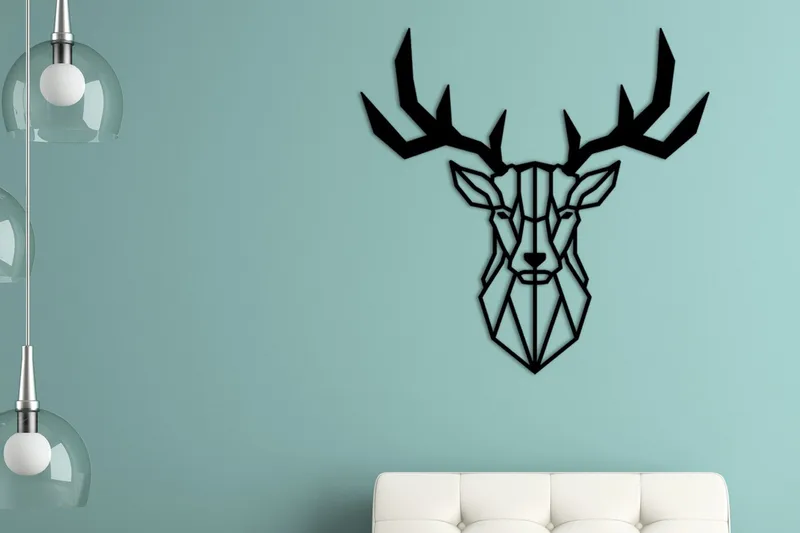 Deer2 Väggdekor, Svart
