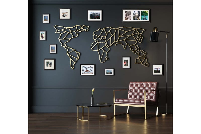 Dekorativ Väggaccessoar - Guld - Inredning - Väggdekor - Skylt - Plåtskyltar