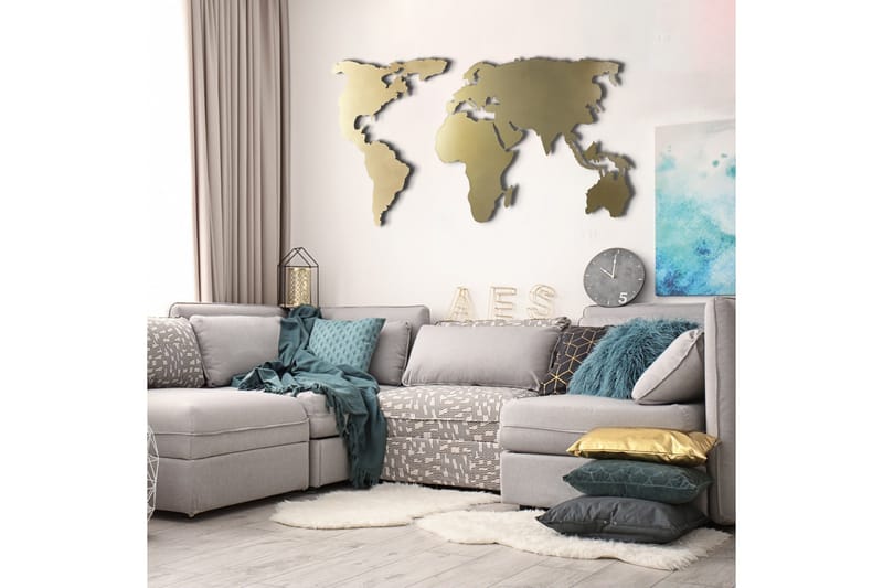 Dekorativ Väggaccessoar - Guld - Inredning - Väggdekor - Skylt - Plåtskyltar