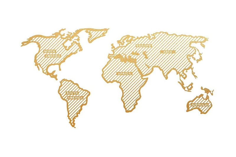 Dekorativ Väggdekor 120x65 cm, Guld