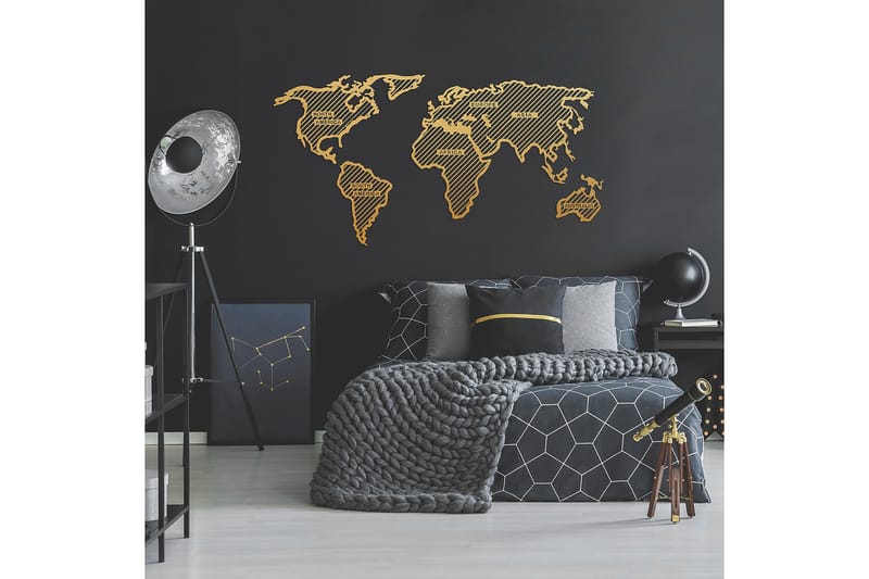 Dekorativ Väggdekor 120x65 cm - Guld - Inredning - Väggdekor - Skylt - Plåtskyltar