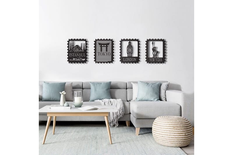 Dekorativ Väggdekor 30x37 cm - Svart - Inredning - Väggdekor - Skylt - Plåtskyltar