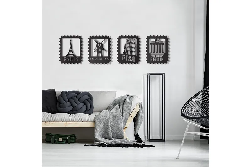 Dekorativ Väggdekor 30x37 cm - Svart - Inredning - Väggdekor - Skylt - Plåtskyltar