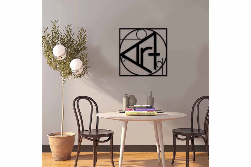 Dekorativ Väggdekor 49x49 cm - Svart - Inredning - Väggdekor - Skylt - Plåtskyltar