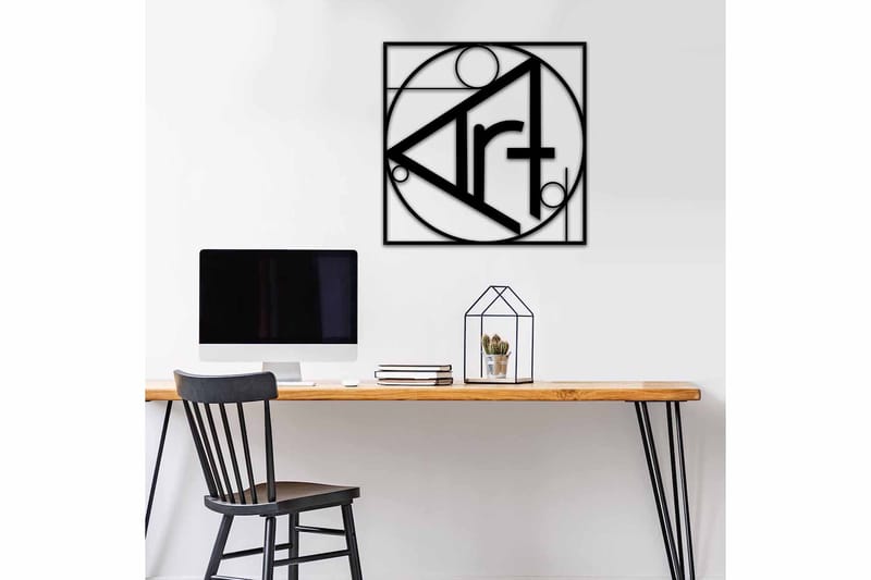 Dekorativ Väggdekor 49x49 cm - Svart - Inredning - Väggdekor - Skylt - Plåtskyltar