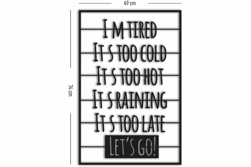 Dekorativ Väggdekor 49x74 cm - Svart - Inredning - Väggdekor - Skylt - Plåtskyltar