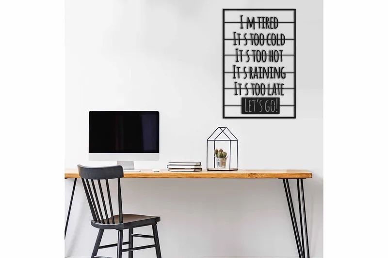 Dekorativ Väggdekor 49x74 cm - Svart - Inredning - Väggdekor - Skylt - Plåtskyltar