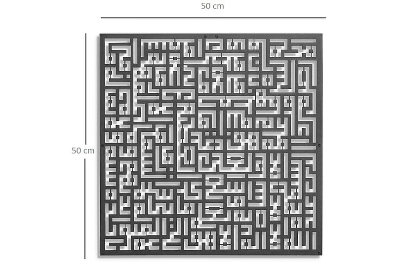 Dekorativ Väggdekor 50x50 cm - Svart - Inredning - Väggdekor - Skylt - Plåtskyltar
