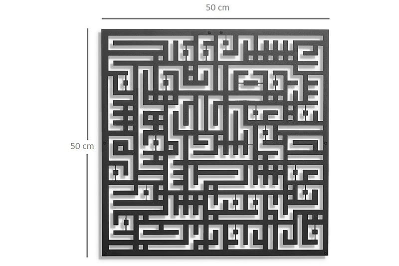 Dekorativ Väggdekor 50x50 cm - Svart - Plåtskyltar