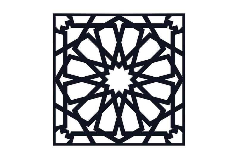 Dekorativ Väggdekor 50x50 cm, Svart