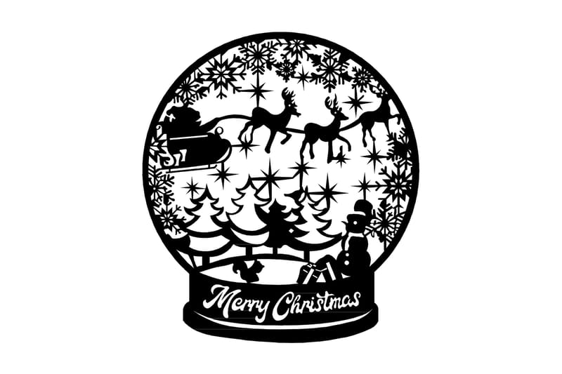 Dekorativ Väggdekor 50x50 cm, Svart